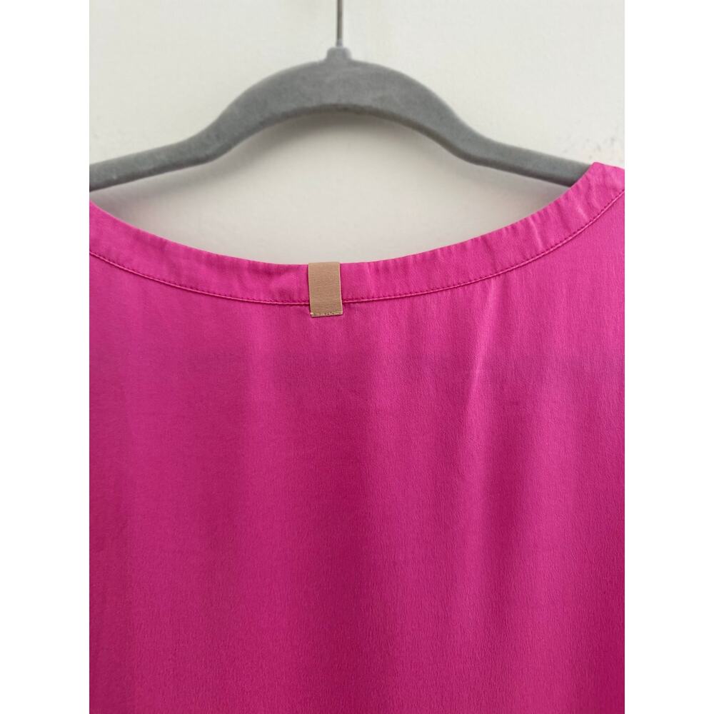Lunya Good In Bed 100% Washable Silk Blouse Women's Small Hot Pink Drop Shoulder - Picture 4 of 6